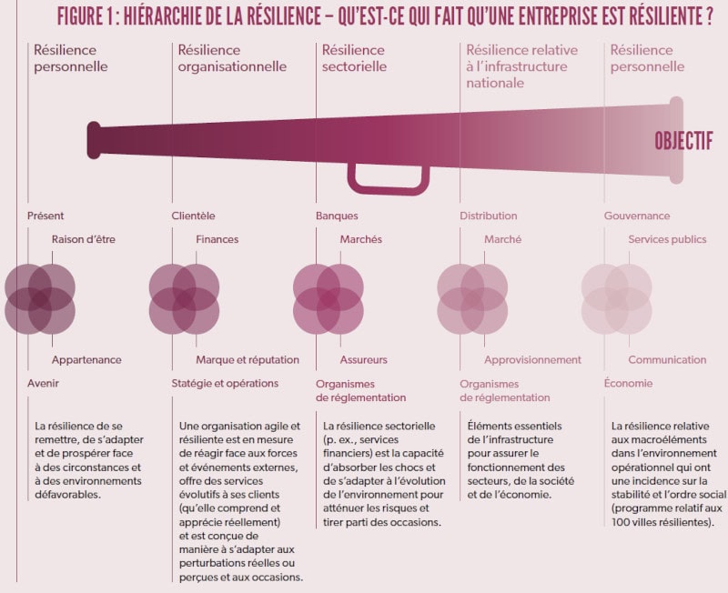 FIGURE 1 : HIÉRARCHIE DE LA RÉSILIENCE – QU’EST-CE QUI FAIT QU’UNE ENTREPRISE EST RÉSILIENTE ?