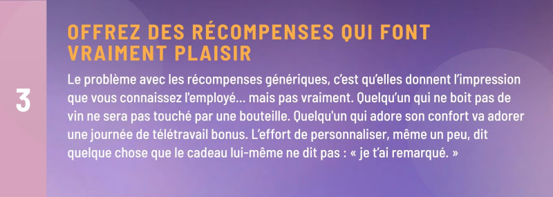 Offrez des récompenses